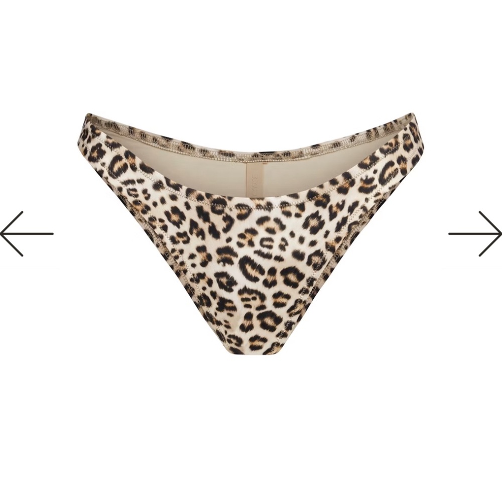 Skims Leopard Tanga Bikini Bottom